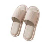 LOVSSU Pantuflas De Tela Pantuflas de lino for mujer, transpirables, absorbentes de humedad, antideslizantes, de algodón y lino. Para Zapatillas(Khaki,40-41)