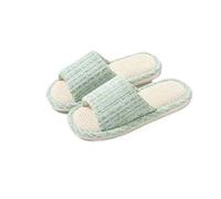 LOVSSU Pantuflas De Tela Pantuflas de lino for mujer, transpirables, absorbentes de humedad, antideslizantes, de algodón y lino. Para Zapatillas(Color 2,36-37)