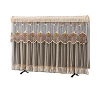 LOVSSU Protector de pantalla Tv, cubierta curvada Universal lujo for mesa, cubiertas antipolvo montadas en la pared, decoración 32, 37 y 42 pulgadas(Coffee,32INCH WIDE80xH55CM)