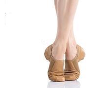 LOVSSU Zapatos De Ballet Zapatos de Baile de Jazz de Cuero Genuino, Zapatos de Jazz Negros tostados, Zapatillas de Baile for Adultos for niñas y Mujeres para Mujeres(Tan,32)