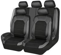 LOVVEEUV Fundas para Asiento de Coche para V-W Golf Sportsvan 2014-2020, Completo de Fundas Asientos Delanteros y Traseros Protector para Asientos de Cuero PU Interior Accesorios 9 Piezas,Gray