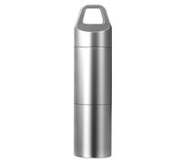 Lovzol Pastillero portátil llavero pastillero, llavero de píldora de acero inoxidable impermeable de 2 compartimentos contenedor de nitroglicerina EDC (caja individual), plateado