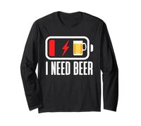 Low Battery, Need Beer - Funny Drinking for Beer Lover Manga Larga