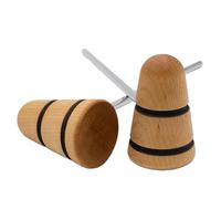 Low Boy Batidor de bombo de madera, versátil batidor de peso medio con superficie de madera duradera y varillas de acero de grado aeroespacial (natural con rayas negras, paquete de 2)