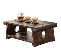Low Coffee Table with Storage Shelf 2-Tier Folding Coffee Table Classical Tatami Zen Tea Table Japanese Tatami Table (Size : 60x35x23cm)