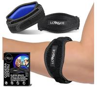LOW&EE® Codera Epicondilitis Hombre - Mujer 2 Uds, Coderas Epicondilitis, Cinta de Codo Tenista, Coderas de Golfista Ajustable y Antideslizante, Muñequera Tendinitis, Levantamiento de Pesas
