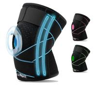 LOW&EE® Rodilleras Menisco y Ligamento Deportiva Ajustable - Rodilleras Gym - Rodillera Rotuliana Completa - Rodillera Crossfit - Rodillera Unisex de Neopreno con Silicona (Negro/Azul)