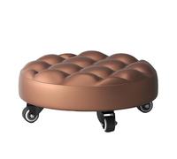 Low Height Stool - Portable Swivel Chair with Wheels | Multifunctional PU Leather Rotating Seat for Office, Classroom, Laboratory, Mechanic, Artist, Spa Room, Crafting, Gardening, Outdoor, Indoor Work