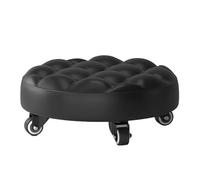 Low Height Stool - Portable Swivel Chair with Wheels | Multifunctional PU Leather Rotating Seat for Office, Classroom, Laboratory, Mechanic, Artist, Spa Room, Crafting, Gardening, Outdoor, Indoor Work