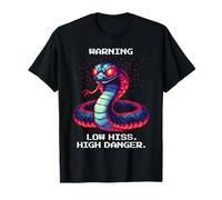 Low Hiss High Danger | Snake Pixel Art de Estilo Retro Camiseta