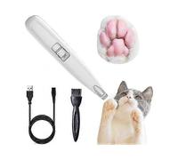 Low Noise USB Rechargeable LED Light Pet Hair Trimmer Clipper for Cats and Dogs with Wireless Design for Grooming Around Face Eyes and Ears