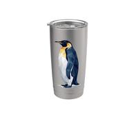 Low Poly Emperor Penguins Geometric Art Vaso térmico de acero inoxidable de doble pared