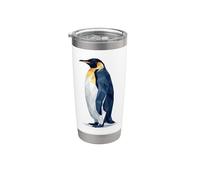 Low Poly Emperor Penguins Geometric Art Vaso térmico de acero inoxidable de doble pared