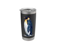 Low Poly Emperor Penguins Geometric Art Vaso térmico de acero inoxidable de doble pared