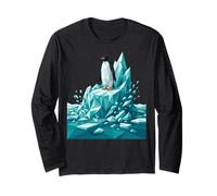 Low Poly Penguin Iceberg Geometric Arctic Graphic Manga Larga