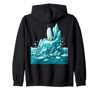 Low Poly Penguin Iceberg Geometric Arctic Graphic Sudadera con Capucha