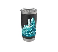 Low Poly Penguin Iceberg Geometric Arctic Graphic Vaso térmico de acero inoxidable de doble pared