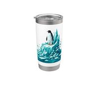 Low Poly Penguin Iceberg Geometric Arctic Graphic Vaso térmico de acero inoxidable de doble pared