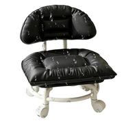Low Rolling Stool, Heavy Duty Padded Seat with Silent Casters
