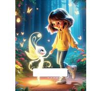 Low Vision Children's Notebook, 100 Pages, 8.5x11 inches, Lined Paper, Light Version - Magical Forest Cover
