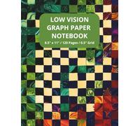 Low Vision Graph Paper Notebook: 0.5 Inch Grid, Bold Black Lines | Large Print Graphing Book for Seniors, Students, and Visually Impaired Adults - 8.5" x 11"