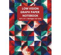 Low Vision Graph Paper Notebook: 0.5 Inch Grid, Bold Black Lines | Large Print Graphing Book for Seniors, Students, and Visually Impaired Adults - 8.5" x 11"