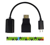 Low Voltage Labs - Kit de adaptadores 3 en 1 Raspberry Pi Zero con código de color GPIO Header, Mini-HDMI a HDMI, Micro USB a USB