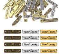 Lowats Etiqueta hecha a mano 150 piezas Botones a mano Etiqueta de metal Etiquetas retro hechas a mano Etiquetas de ropa hechas a mano para coser Artesanía Decoraciones