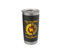Lowchen Dog is My Sunshine Sunflower Dog Paw Puppy Lover Vaso térmico de acero inoxidable de doble pared