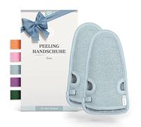 LoWell® 2 piezas de guantes exfoliantes - Guante exfoliante para baño turco para cuerpo y cara - Guía de exfoliación y 2 ventosas como bonus - Gris