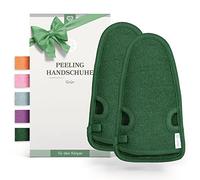 LoWell® 2 piezas de guantes exfoliantes - Guante exfoliante para baño turco para cuerpo y cara - Guía de exfoliación y 2 ventosas como bonus - Verde