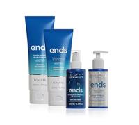 Lowell Ends - Kit Regenerador (Champú 240 ml + Máscara Diaria 200 ml + Regenerador de Puntas 100 ml + Creamy Mask Booster 100 ml) - Reparación, Fuerza y Brillo