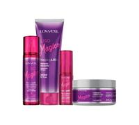 Lowell Liso Mágico Kit - Champú 240 ml + Fluido Termoactivado 200 ml + Máscara Hidratante 240 g + Óleo Disciplinante 30 ml - Control de Frizz y Suavidad Máxima para Cabello Liso
