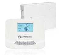 Lowenergie Termostato digital inalámbrico programable para habitación, temporizador de calefacción de 7 días, control RF de ahorro de energía, montaje en pared o independiente