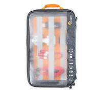 Lowepro GearUp Pouch Large, Funda Esencial de Viaje ara Cables de PC, Adaptadores, Baterías, Cargadores, Cámaras Pequeñas y Memorias USB, Funda para Accesorios Portátil, Hecha de Tela Reciclada, Gris