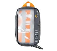 Lowepro GearUp Pouch Mini, Funda Esencial de Viaje para Cables, Adaptadores, Baterías, Cargadores y Memorias USB, Funda para Accesorios de Smartphone, Hecha de Tela Reciclada, Gris