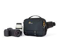 Lowepro Trekker Lite SLX 120 - Fabricada con Tela Reciclada y Tela teñida en Solución - para Cámaras sin Espejo con Objetivo Acoplado, Fijación para Trípode, Portabotellas de Agua, Negro