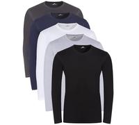 Lower East Basic Rundhals Langarm-Shirts für Herren 3er I 5er Pack aus 100% Baumwolle I Herren Longsleeve in vielen Farben