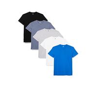 Lower East LE156 Camiseta, Negro, Azul Ahumado, Azul Real, Gris Claro Mezcla y Blanco (Paquete de 5), Small (Pack de 5) para Hombre