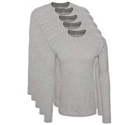 Lower East LE133 Camiseta de manga larga para Hombre, Gris (Paquete de 5), 2XL