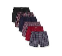Lower East Le150 Calzoncillos bóxer, Azul Marino/Negro/Burdeos, 3XL (Pack de 6) para Hombre
