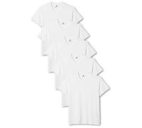 Lower East LE156 Camiseta para Hombre, Blanco (Paquete de 5), S