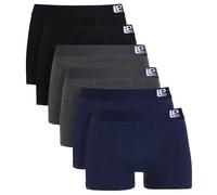 Lower East LE159, Calzoncillos Bóxer Retro para Hombre, Black/Anthracite/Dark Blue, XL, Paquete de 6