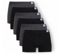 Lower East LE159, Calzoncillos Bóxer Retro para Hombre, Black/Anthracite, M, Paquete de 6