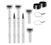 Lower Lash Stamp & Eyeliner Kit - Sello de Pestañas Preciso con Tinta a Prueba de Manchas, Fácil de Usar, Herramienta de Maquillaje Portátil para una Definición Natural de los Ojos (Negro+Marrón)