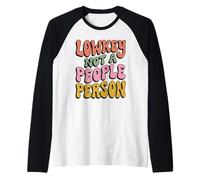 Lowkey Not A People Person - Cita Ondulada Retro de los años 70 Camiseta Manga Raglan