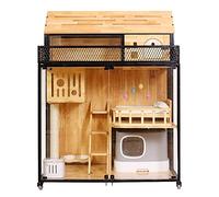 LOWLIU Casa para Perros y Gatos Cat Villa Cage Cage Super Grande Free Space Free Cat Cat Cage Home Pet House Cat Nest Jaula para Gatos (Color : E Style, Size : Cat Villa)