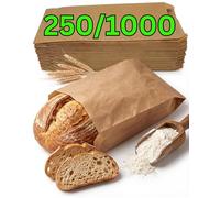 Loxato 1000 Bolsas Papel Kraft Marrón - Sobres - Bolsas de Papel para Bocadillos, Bolleria, Pan, Empanadas, Alimentación, Dulces, llevar Desayuno - 18x6x29cm