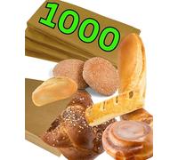 Loxato 1000 Loxato Bolsas Papel Kraft Marrón - Bolsa de Papel para Bocadillos y para llevar Desayuno - Bolsa de Papel sin Asas - Bolsas de Papel para Alimentación - Papel Kraft Alimentos - 15x6.5x28cm