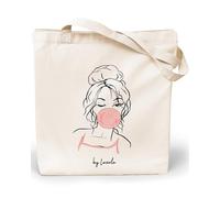 Loxato Bolsa Tela Tote Bag - Bolsos Bandolera Mujer - Bolsas de Algodón Natural 100% Reutilizables - Extra Ancho 8cm Asas Largas 70cm 220 gr/m2 - Bolsas de Tela Bonitas